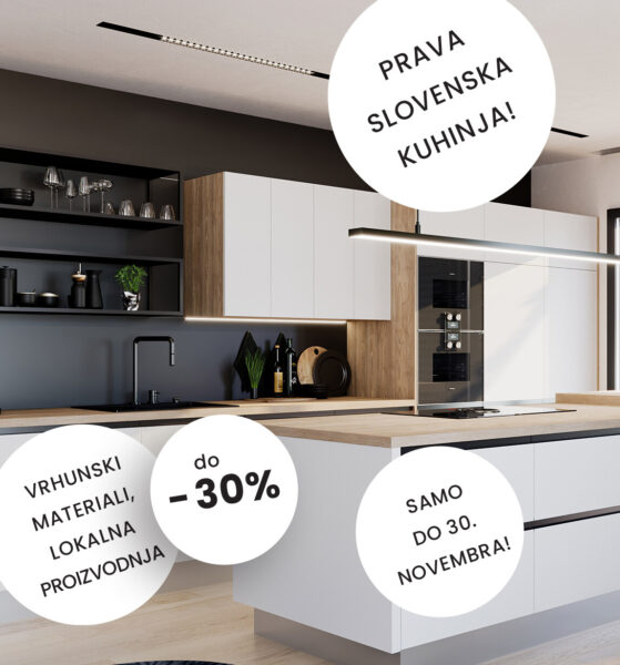 Moderna kuhinja PLANA – izkoristite BLACK FRIDAY ugodnosti do -30 % na vse modele kuhinj PLANA, Alples